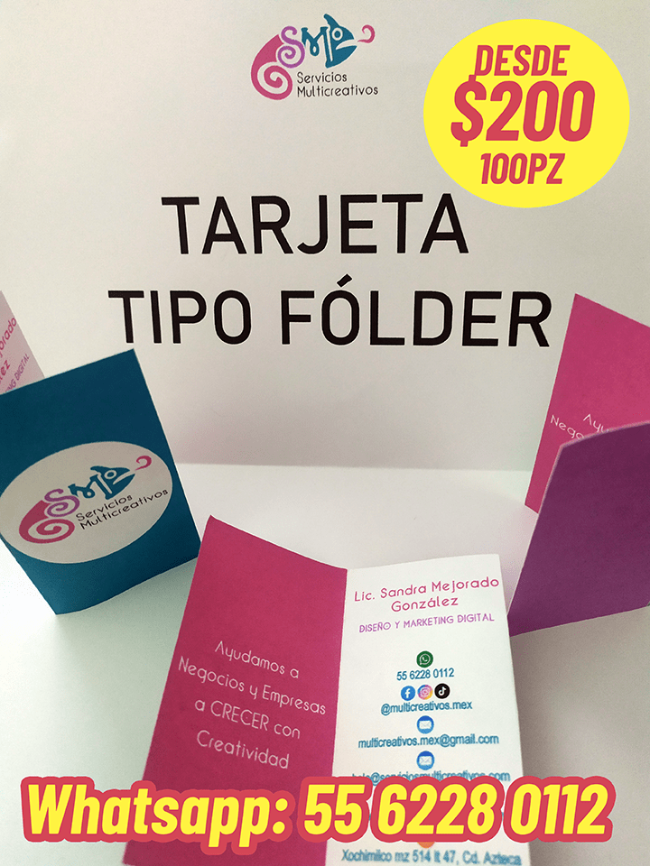 Tarjeta doble tipo folder